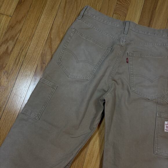 Levi's Men’s 30x32 Workwear Tan Carpenter Pants 568 Loose Straight Double Knee - Picture 14 of 16